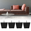 Miniatyrbillede 6 af 10: 4 stk. Rektangulære Sofa Ben Sort Mat PP Plast M8 Skrue Skab Møbel Tilbehør