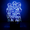 Miniatyrbillede 3 af 7: 3D Illusion Attack On Titan Natlys, Bordlampe USB-drevet 7 Farver LED Natlys med Smart Touch Ideel til Japansk Anime Børn Fans Gave Roo