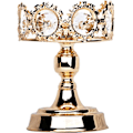 Miniatyrbillede 2 af 7: Guld Pillar Lysestage, Premium Guld Lysestageholder med Deluxe Krystal Design (Guld Krystal)