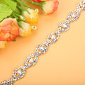 Miniatyrbilde 5 av 10: 1 meter glitrende strassbåndskjede DIY-dekor 1,5 cm bredde (AB-rhinestone)