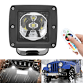 Miniatyrbilde 6 av 11: LED-lys Fjernkontroll Kvadratisk Lampe 10-30V Støtsikker Vanntett IP67