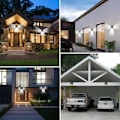 Miniatyrbillede 5 af 5: Udendørs solcellelampe, [4 LED-pakke] MED BEVÆGELSESDETEKTOR, 3 SOLSPOT-TILSTANDE SIKKERHEDSTRÅDLØS LØSNING HÅNDLAMPE TIL HAVE