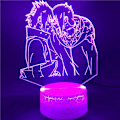 Miniatyrbilde 1 av 7: Naruto Kakashi Uchiha Sasuke 3D Illusions nattlampe Smart Touch, RGB-effekt USB-kabeldrevet Kreativ 3D Japansk Anime Lampe