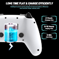 Miniatyrbilde 5 av 6: Bryterkontroller, trådløs Pro-kontroller for Nintendo Switch/Lite/OLED, trådløs bryterkontroller med 8 LED-lys/Turbo/Dobbel vibrasjon/6 Gyro Ax Off-white