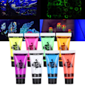 Miniatyrbillede 9 af 10: 10ml kropsmalingssæt sortlys ansigt og krop maling makeup fluorescerende kropsmaling