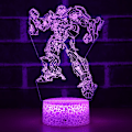 Miniatyrbilde 8 av 8: Transformers Bumblebee Robot Lysende Camaro Racerbil Nattlys Sidebordlampe som Gave til Barn eller Voksne, Dekorativt Lys til Barnerom/Stue
