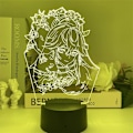 Miniatyrbild 5 av 7: Genshin Impact Yae Miko Nattlampa 3D Guuji Yae Barnrumsdekoration Födelsedagspresent Led Guuji Anime Nattlampa