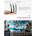Miniatyrbillede 5 af 6: Polariserede solbriller til mænd og kvinder, halvrammede stel, solbriller til kørsel, UV-blokering Silver & Matte Black