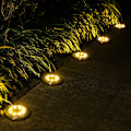 Miniatyrbillede 6 af 6: Solcelledrevne jordlys, 8 LED solcelledrevne disklys udendørs vandtætte landskabsplejelys til havegård dæk gangbro terrasse sti (8, varm W Warm White8