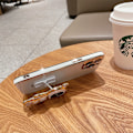 Miniatyrbild 3 av 6: 6D elektropläterad astronaut dold stativfodral för iPhone kvinnor astronaut hopfällbart stativ iPhone-fodral med kameraskydd mjuk TPU stötsäker stötfångare Green iPhone 15 Plus