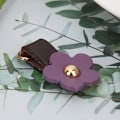Miniatyrbillede 9 af 10: 5 stk. lynlås træk hoveder split læder blomst form DIY tøj sy tilbehør lilla