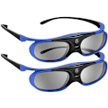 Miniatyrbillede 1 af 7: DLP 3D-briller, 144Hz genopladelige 3D Active Shutter-briller til alle DLP-Link 3D-projektorer, kan ikke bruges til tv'er Blue 2 pcs