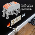 Miniatyrbillede 5 af 5: DIN-skinne type håndtag ledning stik ledning splejsning stik elektrisk kabel terminal til kredsløb inline 3 ind 3 ud
