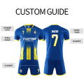 Miniatyrbild 5 av 7: Anpassade fotbollströjor för män 100 % polyester fotbollströjor klubblagsträning fotbollskläder uniform set för vuxna 6316 Blue 2XS