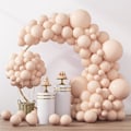 Pikkukuva 1 / 7: 129 kpl pastellinoranssit ilmapallot lateksipersikkapallot eri kokoja 18 12 10 5 tuuman vaaleanoranssin ilmapallokaari juhlakoristeluun syntymäpäivä Gen Pastel Orange
