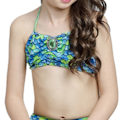 Miniatyrbild 5 av 7: Flicksjöjungfru Badkläder Tie Halterneck Slim Fit Mjuk Flexibel Barn 3 Delar Baddräkt Set för Poolparty Strand Grön 120cm/47.2in