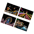 Miniatyrbild 4 av 10: 4 ark Scratch Paper DIY Hantverk A4 Vit Kartong Landskap Scratchboard Scratch Målning Papper Europeisk Stil
