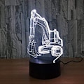 Miniatyrbilde 6 av 6: 3D Gravemaskin Lastebil Bil Nattlys Bordlampe Dekor Bord Skrivebord Optisk Illusjon Lamper 7 Farge Skiftende Lys LED Bordlampe Jul Hjem Kjærlighet Bursdag