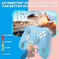 Miniatyrbilde 6 av 7: Bluetooth-kontroller for Switch/PC/Steam/Apple Arcade MFi-spill osv., Switch Pro-kontroller trådløs med justerbar dobbeltbevegelse, Turbo, makroer, 6-akser Blue