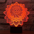 Miniatyrbild 3 av 8: Optisk Illusion 3D Lotusblomma Nattlampa USB-Ström Touch Switch LED Dekoration Bordsslampa 7 Färger Växlande Ljus Jul Födelsedag Barn K
