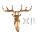 Pikkukuva 1 / 6: Hartsi Eläimen Muotoinen Koukku Seinälle Asennettava Ripustuskoukku Koristeellinen Koukku Takille Pyyhkeelle Avaimelle Golden Deer Head