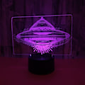 Miniatyrbild 2 av 7: 3D nattlampa Nytt UFO Flygande tefat 3D Ljus UFO Färgglad T