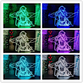 Miniatyrbild 3 av 7: Attack on Titan 3D Anime Lamp Natt Levi Ackerman Illusion N
