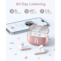 Pikkukuva 5 / 6: Langattomat nappikuulokkeet Bluetooth-kuulokkeet, 40 tunnin toistoaika Stereo IPX5 vedenpitävät nappikuulokkeet, LED-virranäyttö Langattomat nappikuulokkeet mikrofonilla Pink