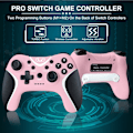 Miniatyrbilde 2 av 6: Trådløse brytere kontrollere rosa, Nintendo Switch-kontroller for Nintendo Switch/Lite/OLED/Windows PC med programmerbar/vibrasjon/turbofunksjon, bryter pink