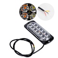 Miniatyrbilde 10 av 11: 12-24V Lastebil Bil 12 LED Blinkende Strobe Nødlys Blinkende Lys Hvit/Gul