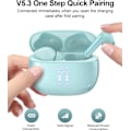 Pikkukuva 3 / 6: Langattomat nappikuulokkeet Bluetooth-kuulokkeet, 40 tunnin toistoaika Stereo IPX5 vedenpitävät nappikuulokkeet, LED-virtanäyttö Langattomat nappikuulokkeet mikrofonilla Mint