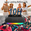 Miniatyrbild 4 av 6: Bärbar Bluetooth-högtalare med LED-lampor, 24W Högt ljud med kraftfull bas, Bärbar trådlös upp till 10 timmars speltid, Inbyggd mikrofon Bluetooth