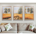 Miniatyrbild 2 av 6: Landsbygdsvetet fält väggkonst canvas tryck affisch, enkel mode konst ritning