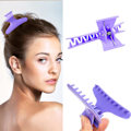 Pikkukuva 4 / 7: 12 kappaleen violetti perhoshiuspanta hiuspidikkeet hiusleikkurit Salon Pro Section Clip Purple