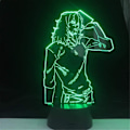 Miniatyrbillede 1 af 7: USB 3D LED Natlampe My Hero Academia SHOUTA AIZAWA 16 Farve Touch-Knap Dekoration Optisk Bord Natlys Belysning Skrivebordslampe