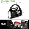Pikkukuva 5 / 6: 10000 mAh Aurinkoenergia Radio, Hätäradio, NOAA/AM/FM Sääradio, USB Type-C Lataus, Dynamo Radio, Polymeeriakku, Taskulamppu & LED Lukuvalo, SOS-Hälytin Black