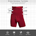 Miniatyrbild 4 av 7: Män Tummy Control Shorts Hög Midja Underkläder Slimming Shapewear Body Shaper Ben Boxer Briefs Dark Red XXL