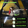 Miniatyrbild 5 av 7: 12000mAh Handvev Radio för Nödläge, AM/FM/NOAA, Multifunktionell Solcellsradio, 2 Solpaneler, USB-Laddning, Ficklampa & LED-Läslampa, SOS-Alarm Green
