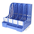 Miniatyrbillede 10 af 10: Moderne kontor display magasin fil rack 4 rum arrangør skrivebord dokument sorter