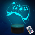 Miniatyrbillede 1 af 8: Attivolife Gamepad 3D Lampe, Hologram Illusion Controller Natlampe til Børn