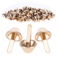 Miniatyrbillede 4 af 10: 200 stk. 12 mm fødder nitter messing pung taske nitter spand form hardware montering DIY tilbehør lys guld