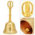 Miniatyrbild 7 av 9: Populär ren mässingshandklocka buddhistisk klocka Feng Shui taoistiskt instrument 4,5 tum skaller