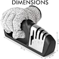 Miniatyrbilde 1 av 6: 4-i-1 Knivsliper, 3-trinns manuell sliper for sliping av kjøkkenkniver, 1 trinn for sakser - Keramisk stein, Tungstenkarbid P
