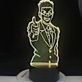 Miniatyrbilde 2 av 7: 3D Illusions nattlys skrivebordslampe LEORIO PARADINIGHT Hunter X Anime Illusions bordlampe Hjem Soverom Dekorasjon Led 7 Farge Skiftende Berøring