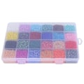 Miniatyrbilde 5 av 10: 26400 stk glassperler perforert 24 farger løse perler sett armbånd perler oppbevaringsboks 2mm