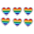 Miniatyrbillede 1 af 10: 6 stk. Regnbuehjerte-patches DIY Regnbuehjerte-form Patches Dekoration til syning Broderi Tøjreparation Hvid kant