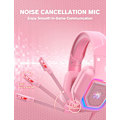 Miniatyrbillede 3 af 6: Z30 Pink Gaming Headset til PS4, PS5, Xbox One, PC, Trådløst Over-Ear Hovedtelefon med Støjreducerende Mikrofon, LED Flowing RGB Lys, 7.1 Surround Lyd