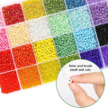 Miniatyrbillede 3 af 8: 12000 stk. 3 mm glasperler til armbåndssæt med bogstavperler, venskabsarmbåndssæt 8/0 håndværksperler til smykkefremstilling halskæde