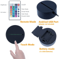 Miniatyrbillede 6 af 7: Basketball 3D LED Baggrundsplade Optisk Illusion Soveværelses Dekoration Bordlampe med Fjernbetjening 7 Farver Skift Dæmpbar Akryl Visuel Natlys Fødselsdag C