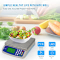 Pikkukuva 7 / 7: 30kg/1g Elektroninen keittiövaaka Ruostumaton teräs Digitaalinen ruoka-asteikko Laskentatase LCD-näytöllä Paristot mukana ja 6V virtalähde